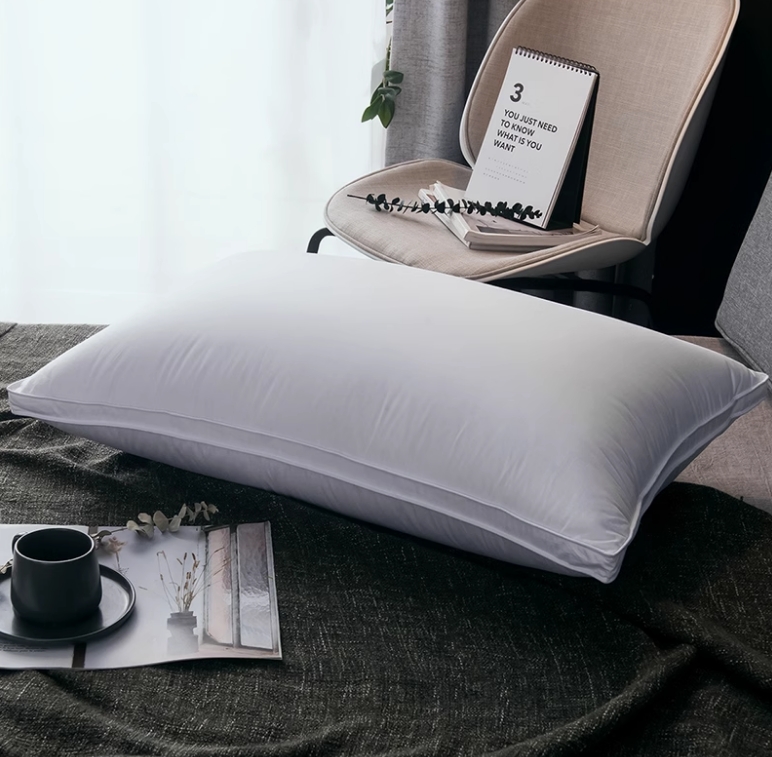 鸿润家纺羽绒枕95白鹅绒枕头五星酒店宾馆枕芯全棉中高枕